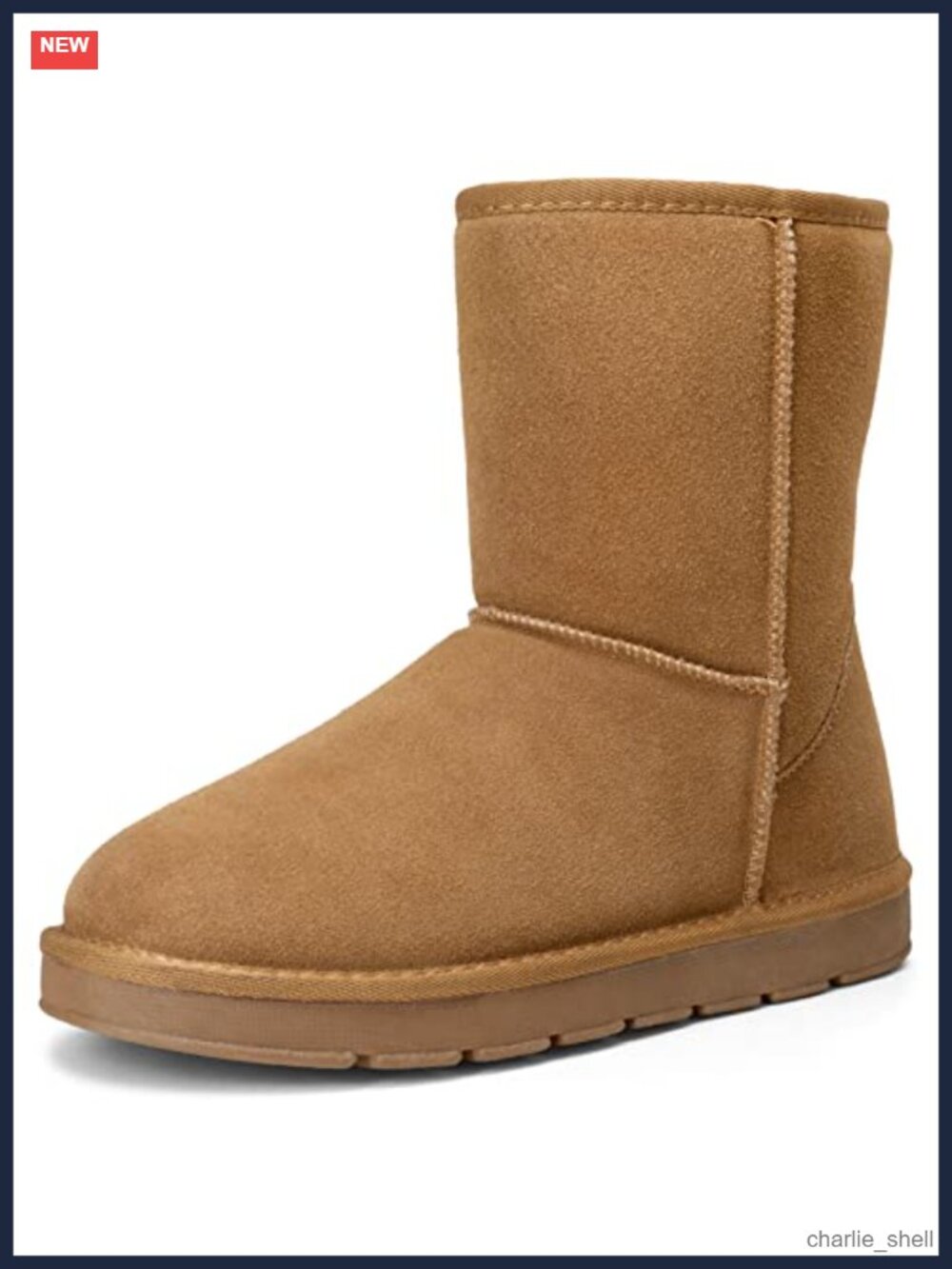 Mens Winter Snow Boots Fur Lined Suede Ankle Boots Non-Skid